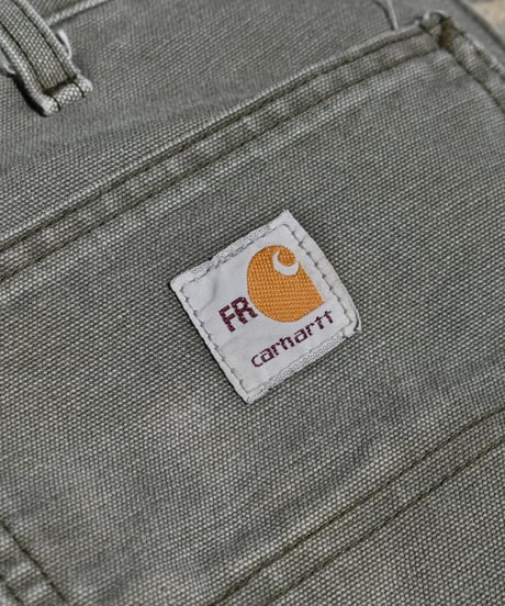 Used Carhartt FR Duck Carpenter Pants Moss Green 03-112