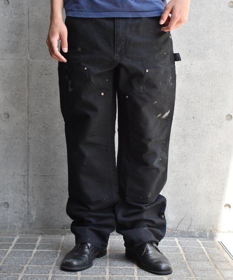 Used Carhartt Duck Double Knee Carpenter Pants Black "Made in USA" 03-126