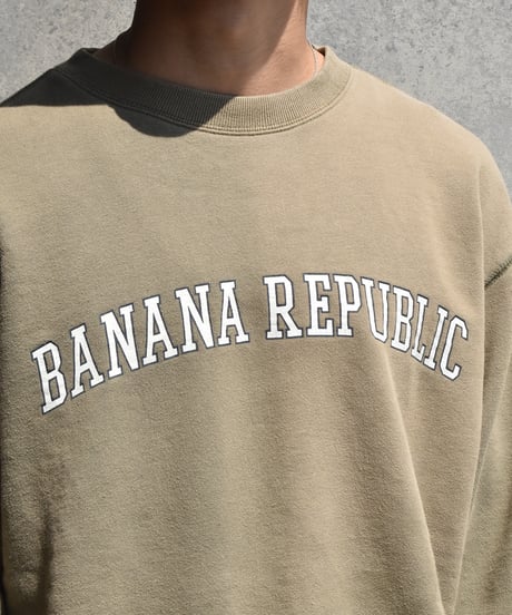 Used Banana Repubric Crew Neck Sweat Shirt Khaki "Made in USA" 04-419