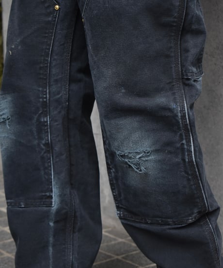 Used Carhartt Duck Double Knee Carpenter Pants Black "Made in USA" 03-135