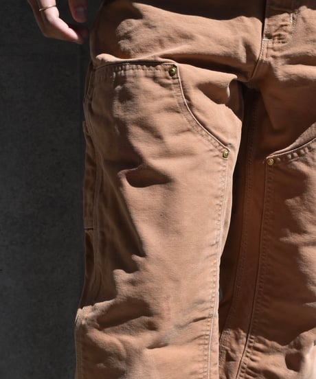Used Carhartt Duck Double Knee Carpenter Pants Brown Made in USA 03-079