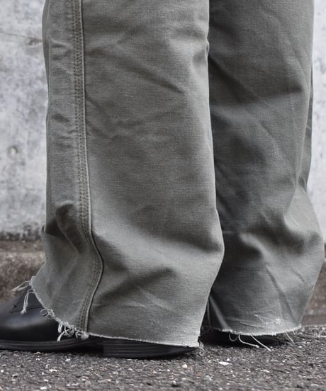 Used Carhartt Duck Carpenter Pants Cut Off Moss Green 03-103