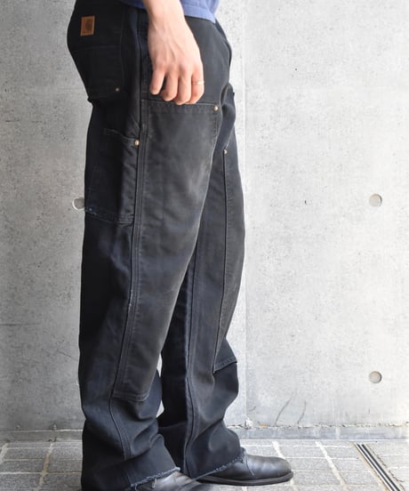 Used Carhartt Duck Double Knee Carpenter Pants Black "Made in Mexico" 03-127