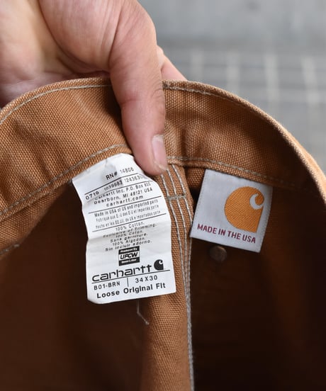 Used Carhartt Duck Double Knee Carpenter Pants Brown "Made in USA" 03-129