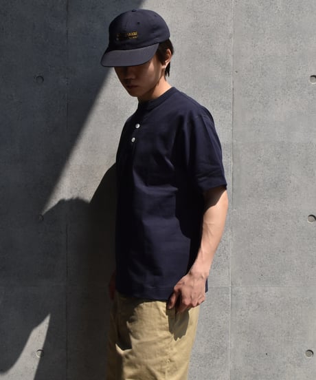 Health Knit Max Weight Henry Neck T-Shirts Navy
