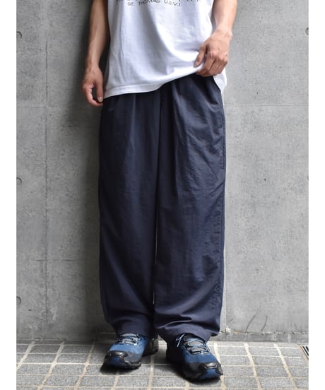 BAGGY SPORTS 2Tucks Nylon Pants - Navy