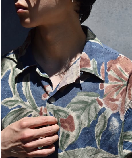 90s Used Polo Ralph Lauren Cotton/Linen Open Collar Shirt "Vintage Camp" 05-050