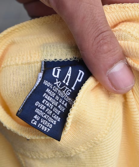 Deadstock Gap Henry Neck Long Sleeve T-Shirts "Made in USA" 04-482