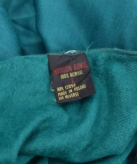 Deadstock Madison Avenue Zip Sweat Hoodie Green Made in Poland 04-393