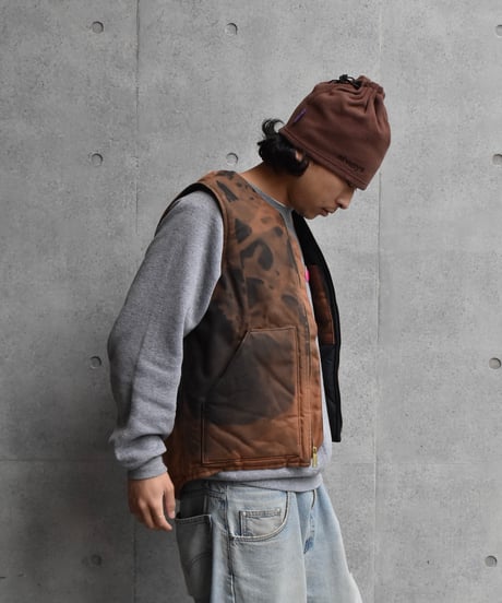 Bleached Carhartt Duck Vest Cut Off Ribs  02-159