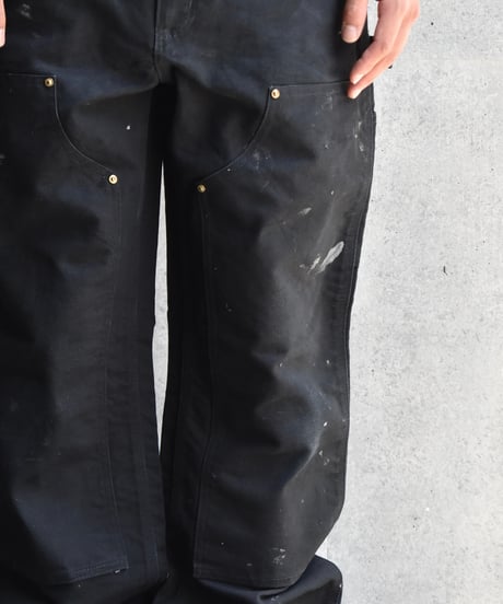 Used Carhartt Duck Double Knee Carpenter Pants Black "Made in USA" 03-126