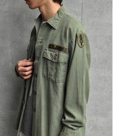 70s U.S Army Cotton Sateen OG 107 Utility Shirt 05-050