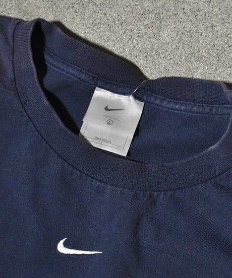 Used Nike Center Swoosh Long Sleeve Tee Navy "Made in USA" 04-438
