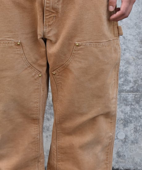 Used Carhartt Duck Double Knee Carpenter Pants Aged Brown Made in USA 03-101
