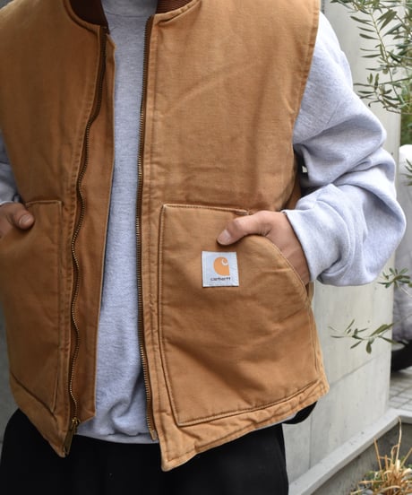 Used 90s Carhartt Duck Vest Camel "Made in USA" 02-051