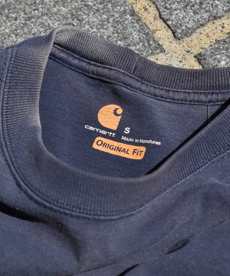Used Carhartt Sun Fade Long Sleeve Tee Navy 04-451