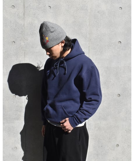 Used Russell Athletic Double Face Sweat Hoodie Navy Made in USA 04-365