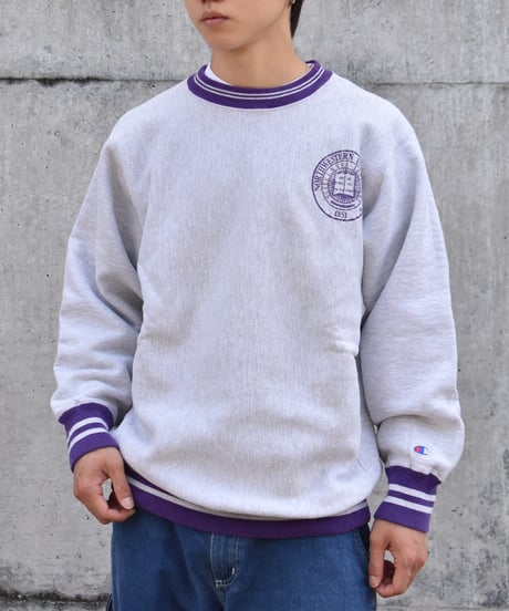 90s Used Champion Reverse Weave Sweat Shirt "Northwestern University" Made in USA04-450