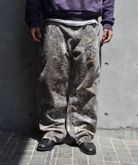 Used Carhartt Duck Carpenter Pants Real Tree Camo "Made in USA" 03-110
