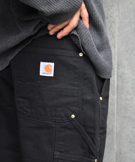 Used Carhartt Duck Double Knee Carpenter Pants Black "Made in USA" 03-137
