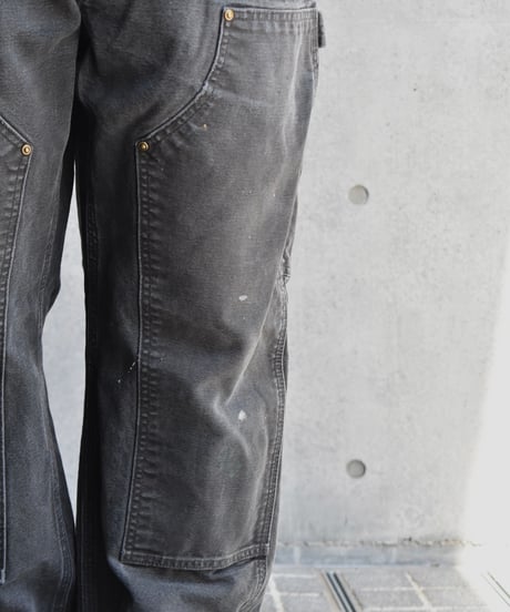 Used Carhartt Duck Double Knee Carpenter Pants Black "Made in Mexico"  03-128