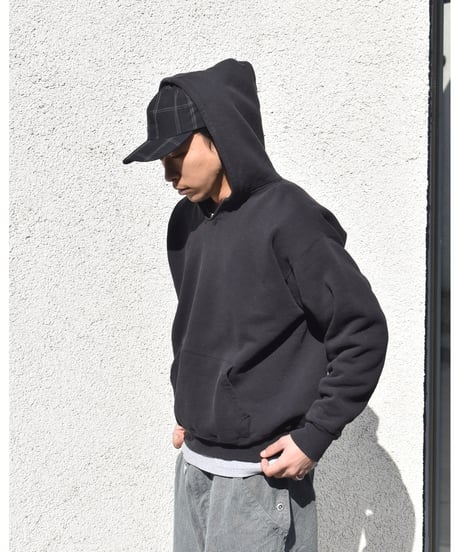 Deadstock Eagle USA Blank Sweat Hoodie Fade Black made in USA 04-363
