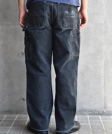 Used Carhartt Duck Double Knee Carpenter Pants Black "Made in USA" 03-124