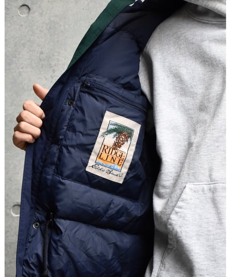 Used Eddie Bauer Ridge Line Goose Down Jacket Green  02-068