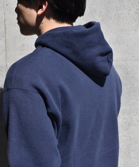 90s Used Nike Center Swoosh Sweat Hoodie Navy Made in USA 04-389