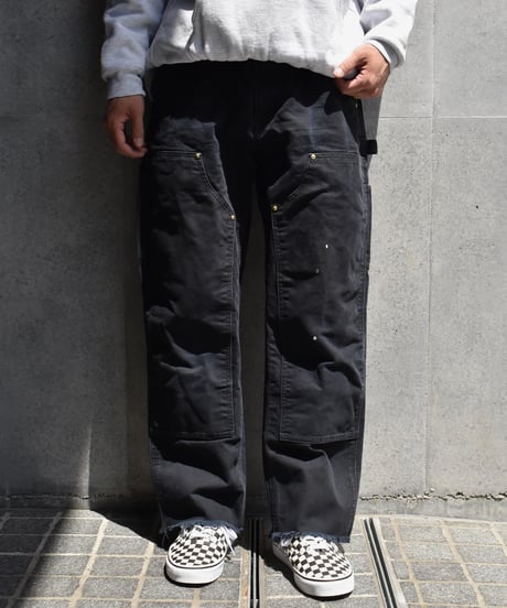 Used Carhartt Duck Double Knee Carpenter Pants Black "Made in USA" 03-109