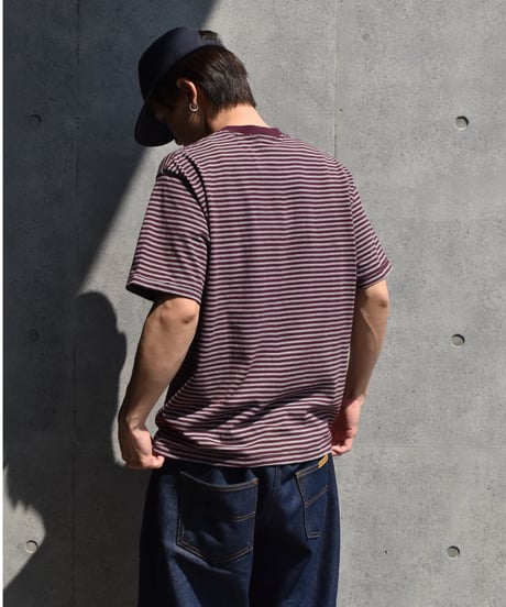 Health Knit Classic Border Jersey T-Shits Purple/Light Grey