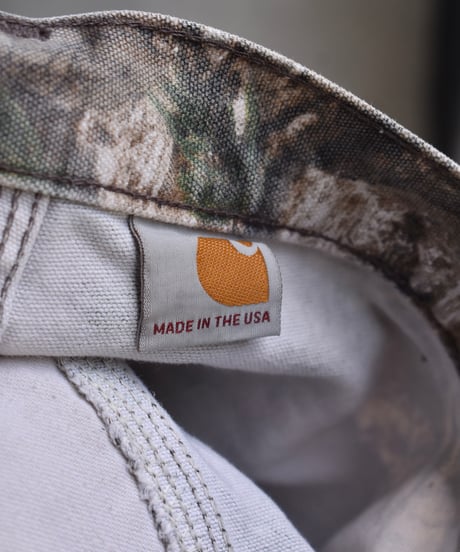 Used Carhartt Duck Carpenter Pants Real Tree Camo "Made in USA" 03-110