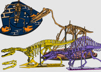 [3D Puzzle]Fish-Loving Dino Premium Set　STL Model/お魚大好き恐竜のプレミアセット　3Dプリンター用STLモデル