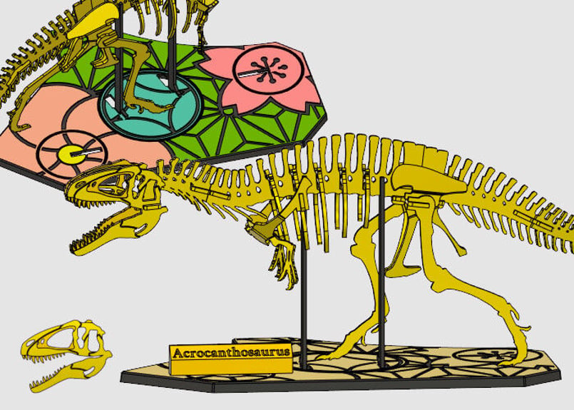 3D Puzzle]Acrocanthosaurus STL Model/アクロカントサウル