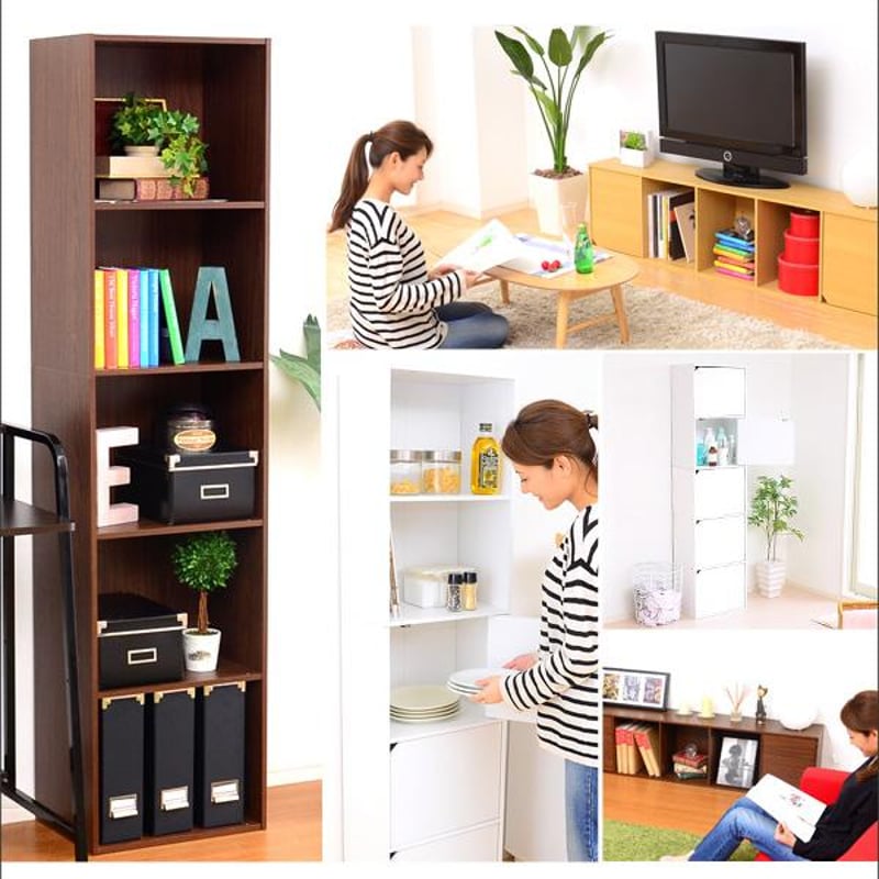 扉付きカラーボックス A4サイズ収納OK A4サイズ収納OK！扉付きカラーボックス【-5ivox-フィボックス