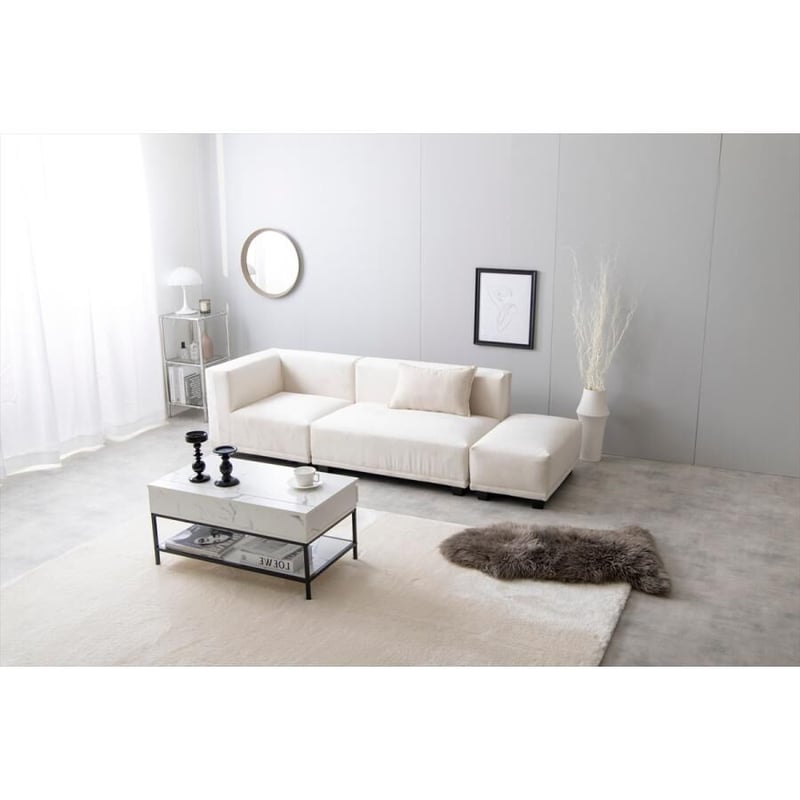 セリーナ ソファ 2人掛けソファ ホワイト 2点セット】Celina 2人掛け