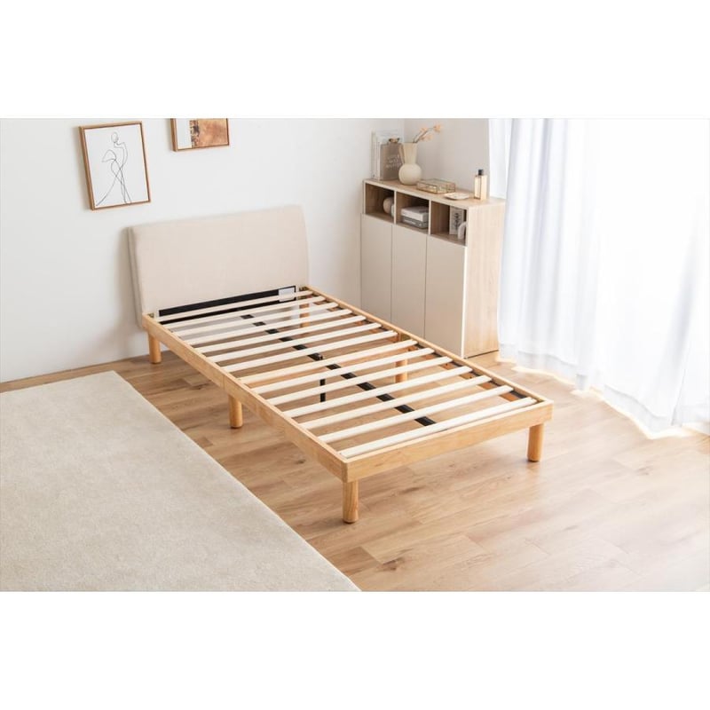 超高密度ポケットコイルマットレス付 シングル ファブリックすのこ