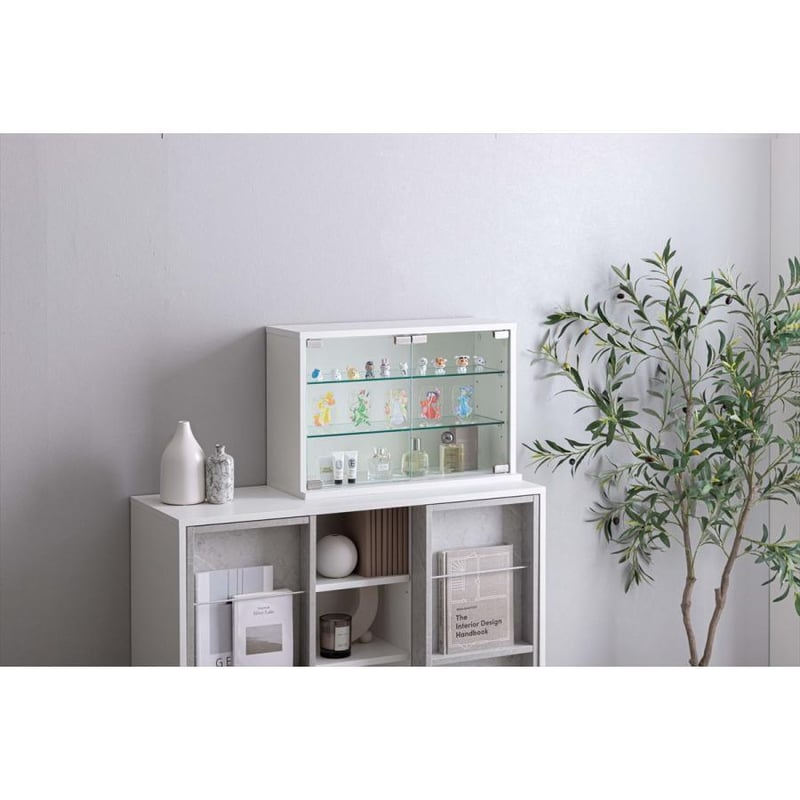 【幅60cm×高さ40cm】Grami 卓上コレクションケース　横型　ホワイト 幅60cm×高さ40cm】Grami 卓上コレクションケース 横型 | メイツウEC