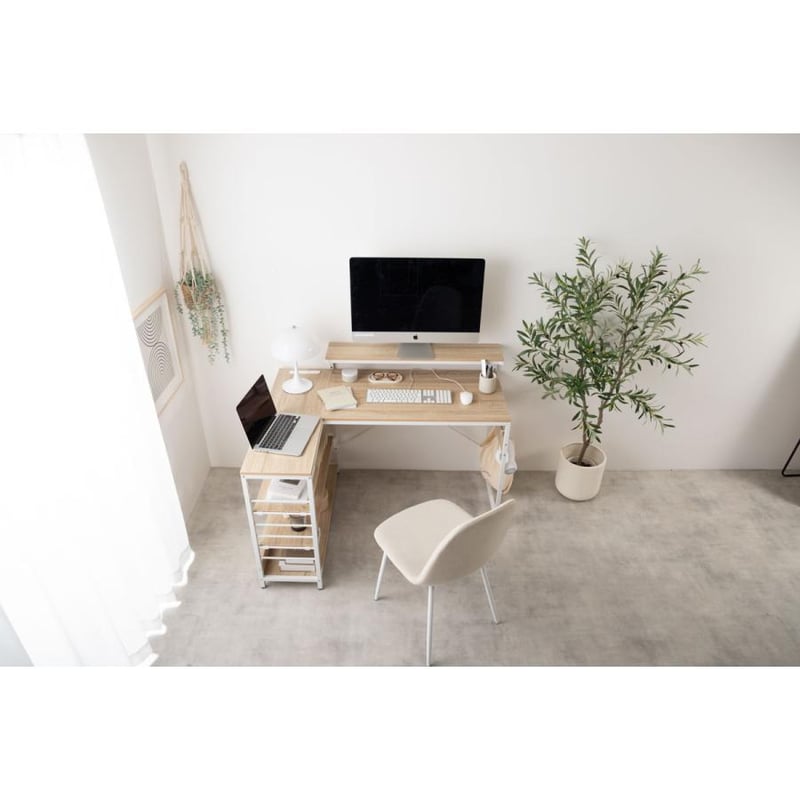 【幅120cm】Lauren L字デスク　ホワイト 幅120cm】Lauren L字デスク | メイツウEC