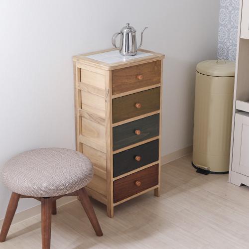 【新品・送料無料】桐製 マルチカラフル5段ボックス シンクエ 2 桐製 マルチカラフル5段ボックス シンクエ 2 | メイツウEC