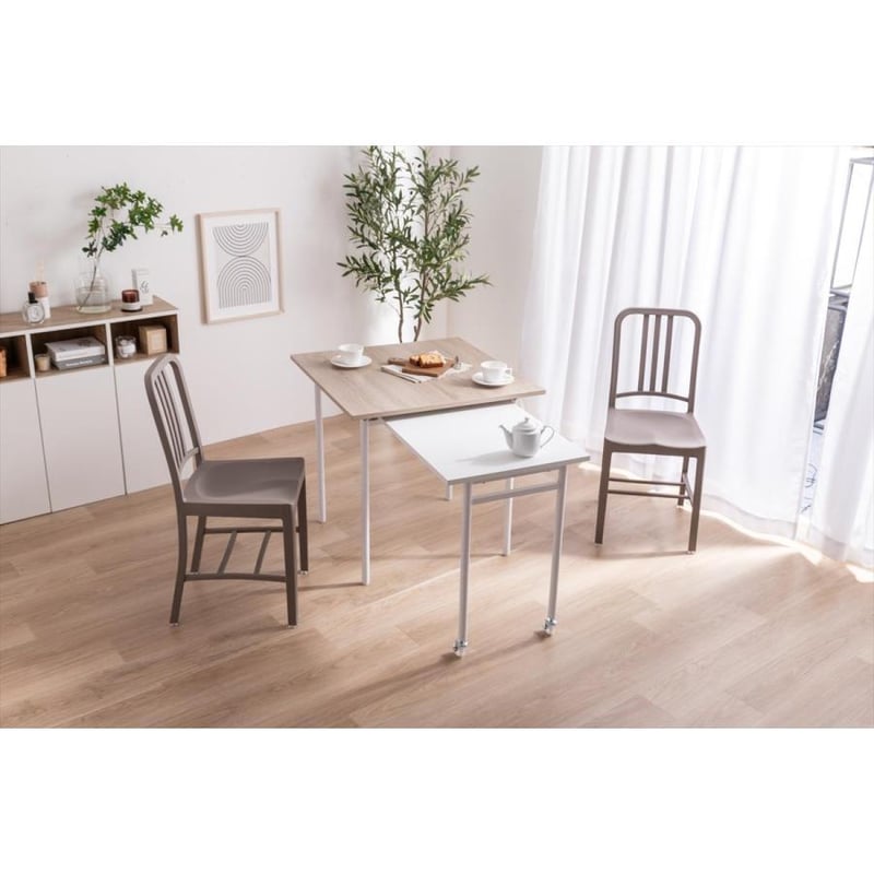 幅75〜125cm】Libre 伸縮スライド式ダイニングテーブル正方形 | メイツウEC