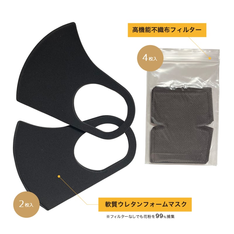 高性能不織布フィルター装着ウレタンマスク（2枚入り） hypermask B+ 洗える大人のマ...