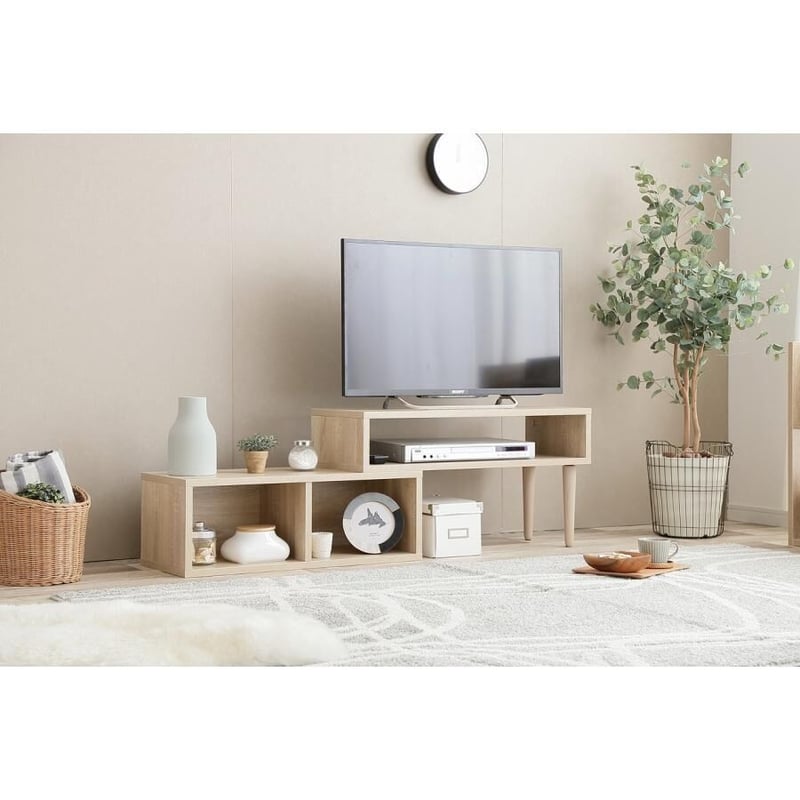 Ciero 伸縮型テレビボード 背面収納 テレビ台 コーナー シンプル