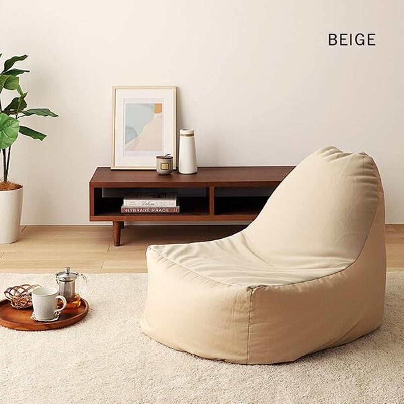 立ち上がりラクな背もたれ付きビーズクッション　ソファ+オットマン　送料込み 立ち上がりラクな背もたれ付きビーズクッション ソファ+