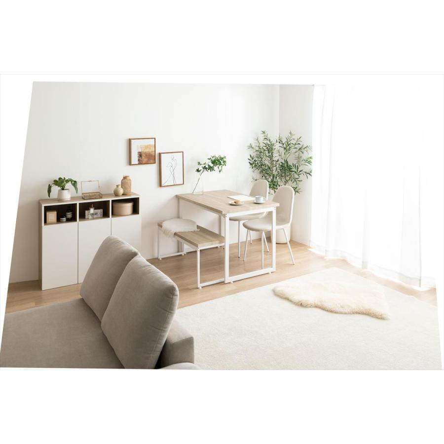 4点セット　Moku幅110cmダイニングテーブル+ダイニングベンチ+チェア2脚 g155004]【幅110cm】Moku ダイニングテーブル ダイニングテーブル