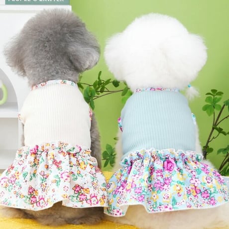 【春夏新作】小型犬服★超可愛いペット服★花柄★スカート