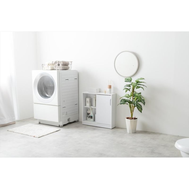 幅60cm】Siisti キャスター付きトイレラック ホワイト トイレラック スリム