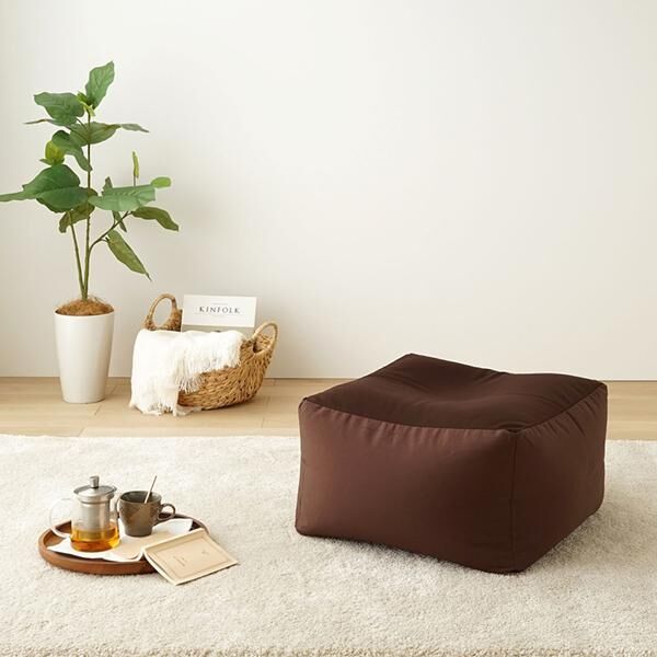 立ち上がりラクな背もたれ付きビーズクッション（オットマン単品