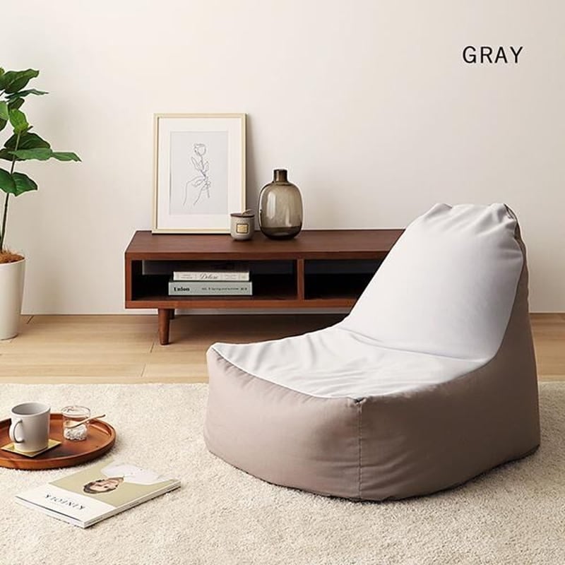 立ち上がりラクな背もたれ付きビーズクッション（ソファ単品