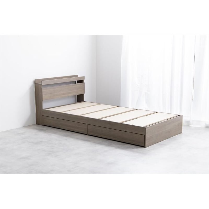 送料無料】【シングル】Pluto 収納付きベッド(マットレス付き) S